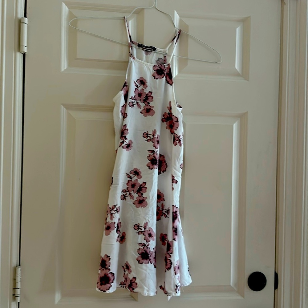 Brandy Melville Abigail White Floral Halter Dress